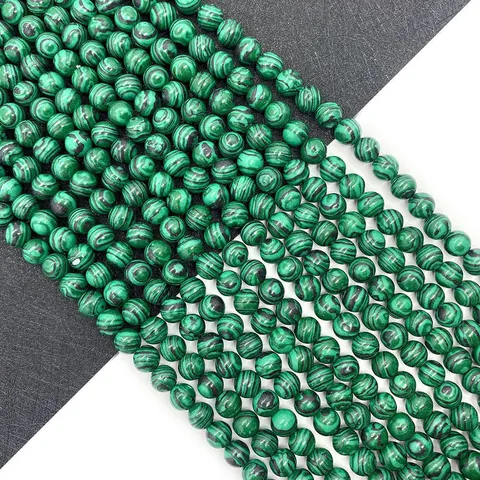 Perline Sciolte Tonde in Pietra Malachite Naturale Per Creazione Gioielli Fai Da Te Collane Bracciali Perline di Pietre Preziose Verdi