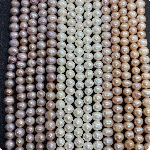 AA Grade Natural Freshwater Pearl Round Loose Beads Strand For DIY Necklace Bracelet Jewelry Making White Pink Purple