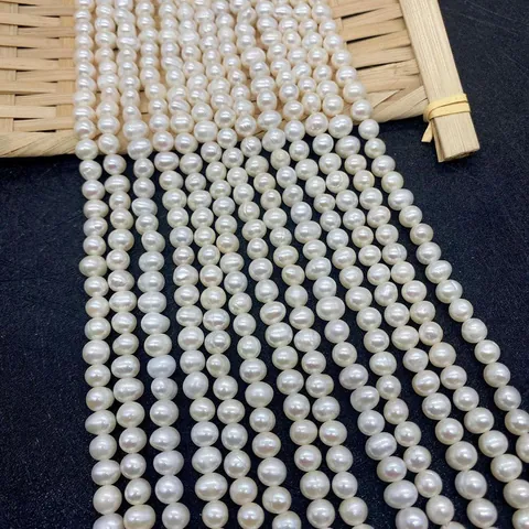Cuentas Redondas de Perla de Agua Dulce Natural para Creación de Joyas DIY Collar Pulsera Cuentas Sueltas Barrocas