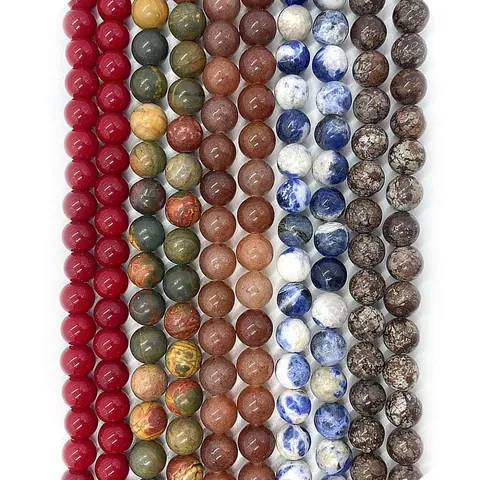 Natuursteen Ronde Losse Kralen Gepolijste Edelsteen Tussenkralen Voor DIY Sieraden Maken Armband Ketting Accessoires Diverse Stijlen
