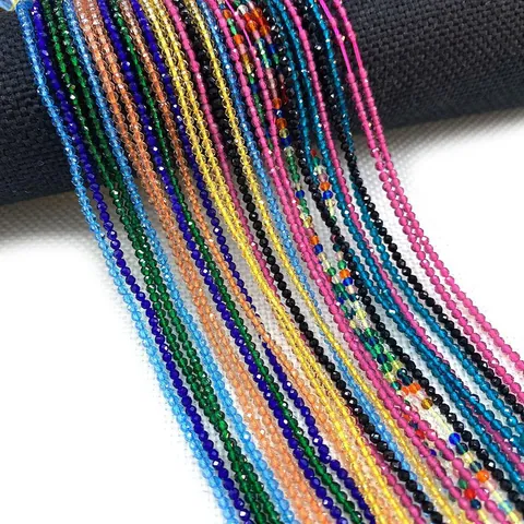 Perline Sfuse Rotonde in Vetro Cristallo Naturale Sfaccettato Per Creazione Gioielli Fai Da Te Bracciale Collana Artigianato
