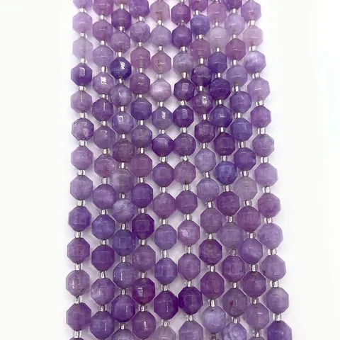 Natural Stone Faceted Lavender Amethyst Round Loose Beads Purple Crystal Spacer Beads For DIY Jewelry Necklace Bracelet Making Crafts