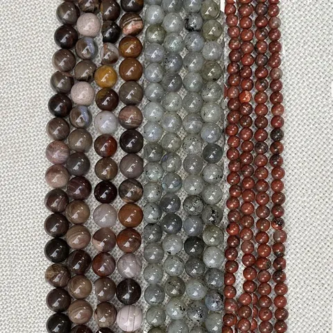 Natuursteen Losse Kralen Crazy Lace Agaat Houtnerf Steen Ronde Gepolijste Bolkralen Voor DIY Sieraden Maken Handwerk Accessoires