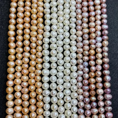 Perles d'Eau Douce Naturelles en Vrac Forme Patate Rondes Perforées Pour Création de Bijoux DIY Collier Bracelets Cadeau Femme
