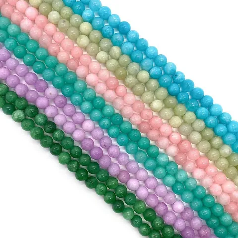 Pietra Naturale Tonda Perle Sfuse per Creazione Gioielli Fai da Te Perle di Pietre Preziose Lucide per Collana Bracciale Varie Dimensioni