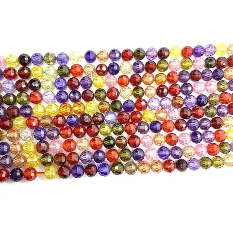 Perline Sciolte in Zirconia Sfaccettata Tonda 6mm Perline Distanziatrici in Pietra Preziosa per Creazione Gioielli Fai Da Te