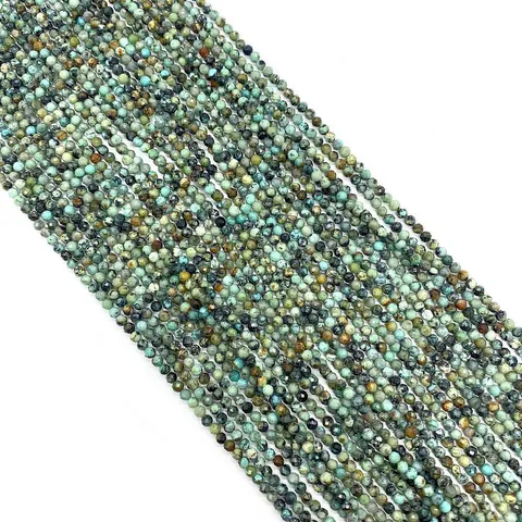 Faceted Natural Stone Loose Beads African Turquoise Style Round Faceted Beads For Jewelry Making DIY Accessories
