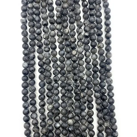 Natural Labradorite Round Loose Beads Dark Gray Flash Stone For DIY Jewelry Making Necklaces Bracelets Handcraft Supplies
