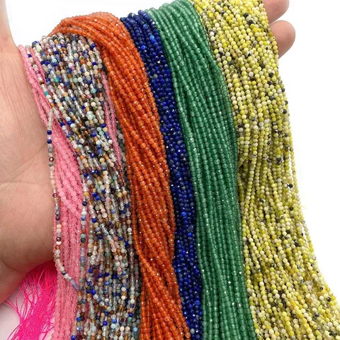 Naturstein Facettierte Runde Lose Perlen Lapislazuli Granat Mehrfarbige Perlen Für DIY Armband Schmuckherstellung Zubehör