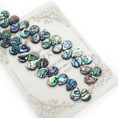 Natural Abalone Shell Beads Iridescent Water Drop Shape Loose Beads For DIY Jewelry Making Necklace Accessories