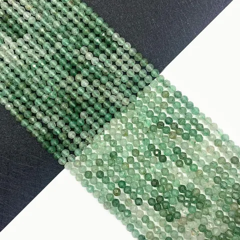 Natural Green Fluorite Faceted Round Loose Beads For Jewelry Making DIY Findings Spacer Beads Strand For Necklaces Bracelets