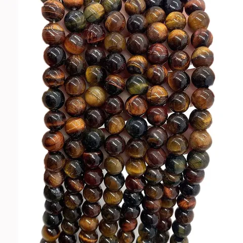 Natural Tiger Eye Round Loose Beads Polished Stone For DIY Jewelry Making Bracelet Necklace Handcrafted Accessories
