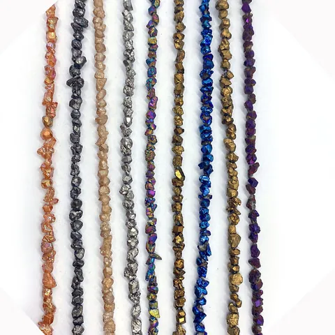 Irregular Natural Stone Chip Beads Electroplated Metallic Colored Loose Spacer Beads For DIY Jewelry Making Necklaces Bracelets Accessories
