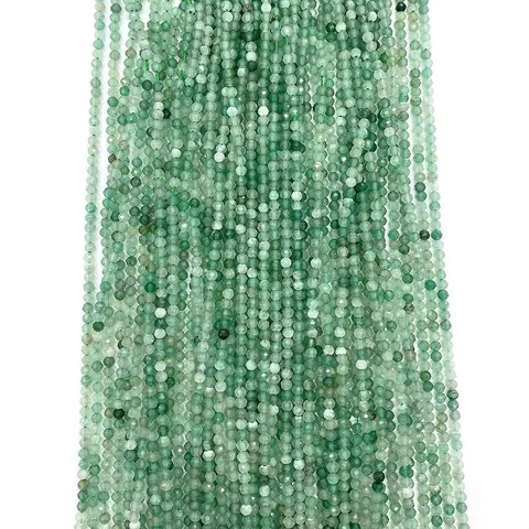 Faceted Green Aventurine Natural Stone Loose Beads Round Faceted Spacer Beads For Jewelry Making DIY Crafts Accessories