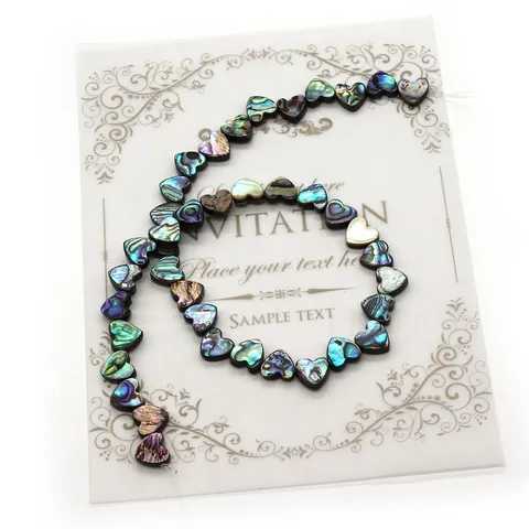 Natural Abalone Shell Heart Shape Beads Iridescent Sea Shell Loose Beads For DIY Necklace Bracelet Jewelry Making Strand