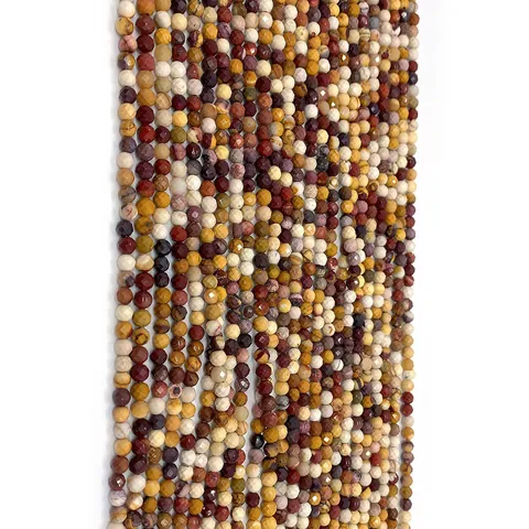 Natural Faceted Mookaite Jasper Stone Round Loose Beads For DIY Jewelry Making Bracelet Necklace Delicate Crafting Accessories