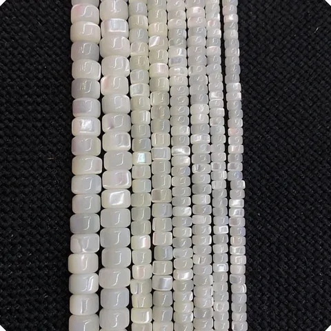Natural Freshwater Shell Beads Iridescent White Cylinder Tube Loose Spacer Beads For DIY Necklace Bracelet Jewelry Making