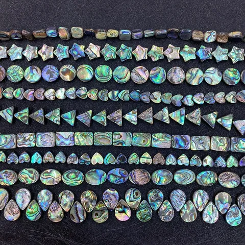Natuurlijke Abalone Schelp Kralen Iriskorend Losse Kralen Voor Sieraden Maken Waterdruppel Hart Rond Ovaal DIY Accessoires