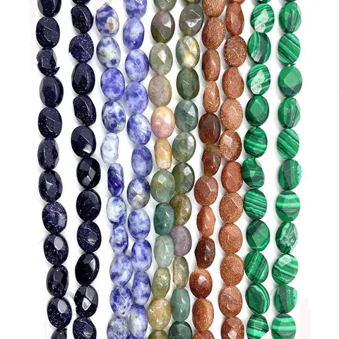 Gefacetteerde Ovale Natuursteen Losse Kralen Edelsteen Tussenkralen Voor DIY Sieraden Maken Ketting Armband Handwerk Accessoire