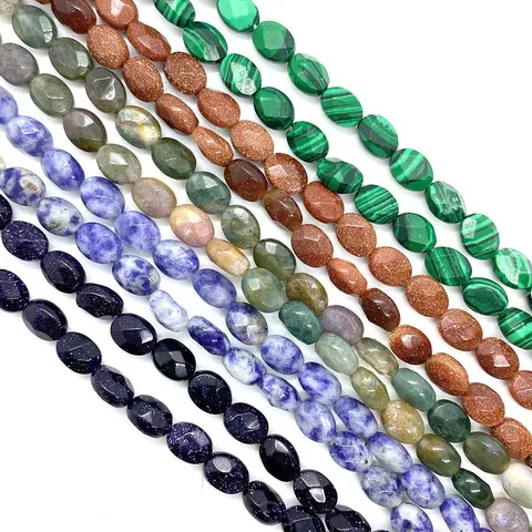 Gefacetteerde Ovale Natuursteen Losse Kralen Edelsteen Tussenkralen Voor DIY Sieraden Maken Ketting Armband Handwerk Accessoire
