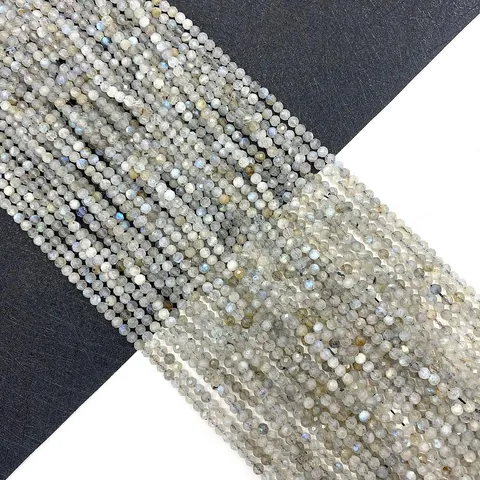Natural Faceted Labradorite Red Flash Stone Round Beads 2mm 3mm 4mm Loose Spacer Beads For Jewelry Making DIY Accessories