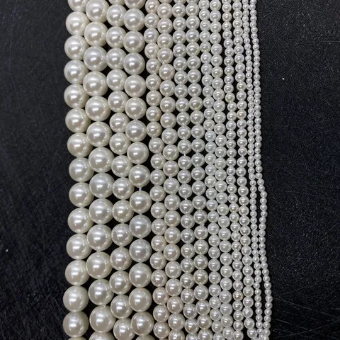 Natural Seawater Shell Beads White Round Polished Loose Beads For DIY Necklace Bracelet Jewelry Making Accessories