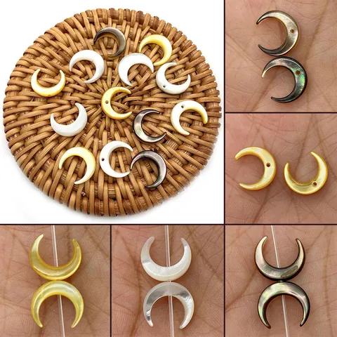Natürliche Meeresmuschel Sichelmond Form Künstliche Perlen Perlmutt Anhänger Für DIY Schmuckherstellung Halskette Armband Zubehör