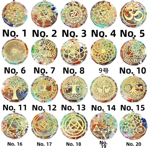Orgonite Energy Pendant Necklace Resin Natural Stone Seven Chakra Tree Of Life Mandala Yoga Meditation Jewelry For Unisex