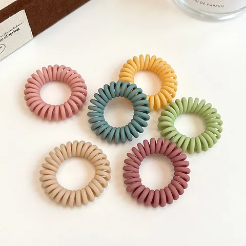Anneaux de Cheveux en Fil de Téléphone Mats Haute Élasticité Sans Trace Supports Queue de Cheval Femme Accessoires de Mode