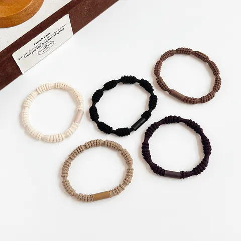 Elastic Woven Hair Ties For Women Minimalist Nylon Hair Bands Spiral Texture Lotus Root Style Hair Accessories Daily