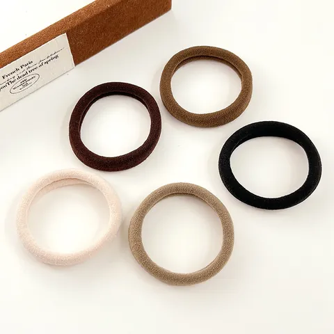 Seamless High Elastic Hair Ties For Women Nylon Coffee Series Ponytail Holders Durable Soft Daily Hair Accessories