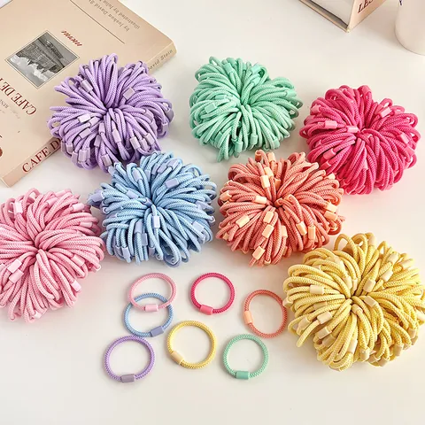 Macaron Color High Elastic Hair Ties No Damage For Baby Toddler Kids Girls Hair Accessories Colorful Ponytail Holders Bands