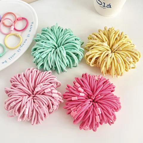 Macaron Color High Elastic Hair Ties No Damage For Baby Toddler Kids Girls Hair Accessories Colorful Ponytail Holders Bands