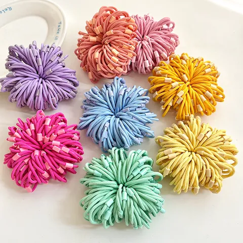 Ribbed Colorful Elastic Hair Ties For Kids Baby High Stretch Seamless Hair Bands Macaron Color Ponytail Holder Girls Hair Accessories
