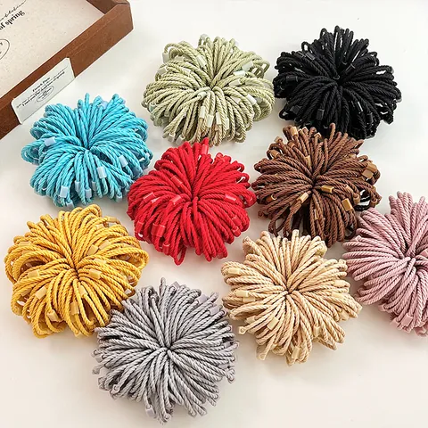 Kids Colorful Threaded Elastic Hair Ties High Stretch Ponytail Holders Spiral Texture Hair Rope Girls Hair Accessories