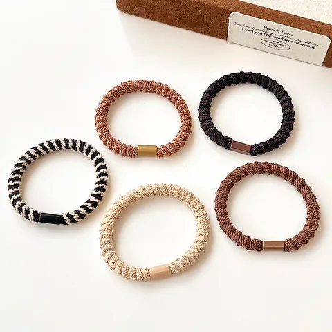 Hoge Elasticiteit Gevlochten Haarelastiekjes Spiraalpatroon Paardenstaarthouders Minimalistische Nylon Elastische Haarbanden Voor Dames Dagelijks Gebruik