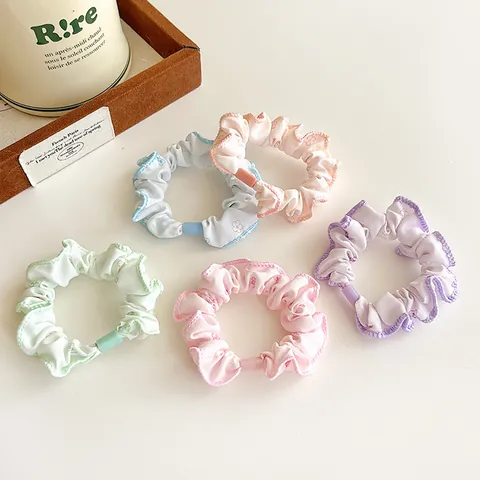 Korean Style Fresh Floral Fabric Scrunchies High Elastic Cloth Hair Ties Sweet Flower Ponytail Holders For Women Daily Hair Accessories