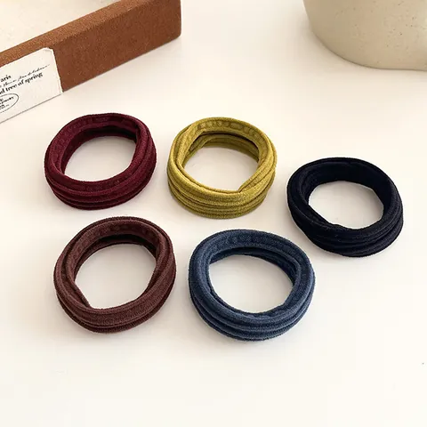 Minimalistisch Hohe Elastische Gerippte Haargummis Für Damen Nahtlose Nylon Pferdeschwanz Halter Langlebige Haarbänder Zubehör