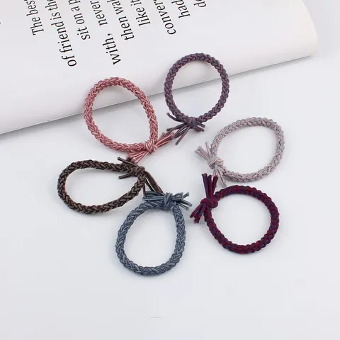 Gevlochten Elastische Haarelastiekjes Morandi Kleuren Dikke Haarringen Koreaanse Stijl Minimalistische Gedraaide Haarbanden Voor Vrouwen Meisjes Accessoires