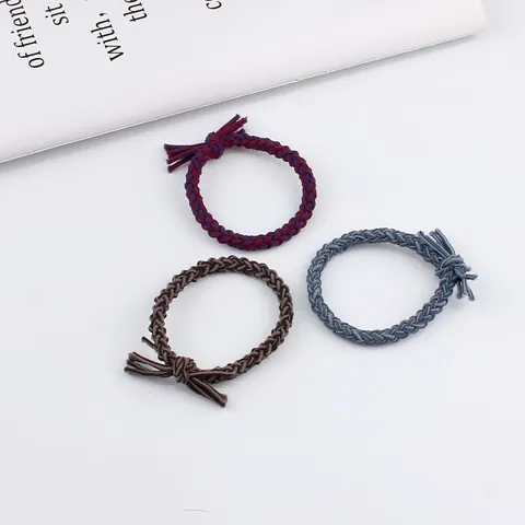 Gevlochten Elastische Haarelastiekjes Morandi Kleuren Dikke Haarringen Koreaanse Stijl Minimalistische Gedraaide Haarbanden Voor Vrouwen Meisjes Accessoires