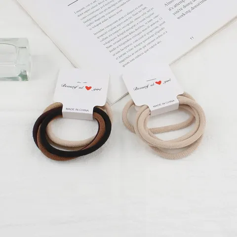 Solid Color Basic Hair Ties High Elastic Ponytail Holders Woven Seamless Hair Bands For Women Students Daily Hair Styling Accessories