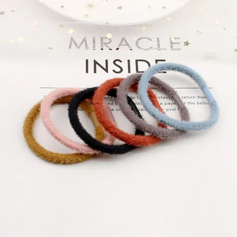 Korean Style Minimalist Plush Hair Ties High Elastic Scrunchies For Women Girls Autumn Winter Basic Solid Color Hair Rings Accessories