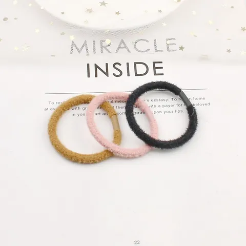 Korean Style Minimalist Plush Hair Ties High Elastic Scrunchies For Women Girls Autumn Winter Basic Solid Color Hair Rings Accessories