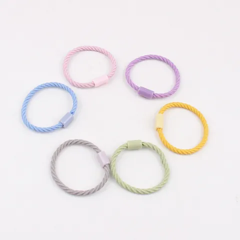 Chouchous en Spirale Torsadée Style Coréen Couleurs de Bonbon Bandes de Cheveux Haute Élasticité pour Enfants Bébés Filles Accessoires de Coiffure DIY
