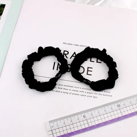 Korean Style Fabric Pleated Scrunchie Simple Solid Color High Elastic Hair Tie For Women Daily Casual Headwear Accessory
