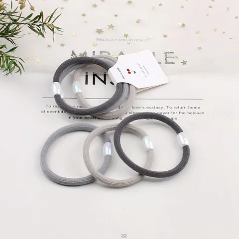 Minimalistische Haargummis Aus Nylon Mit Hoher Elastizität Für Damen Koreanischer Stil Haarbänder Mit Irisierenden Perlen Haarschmuck