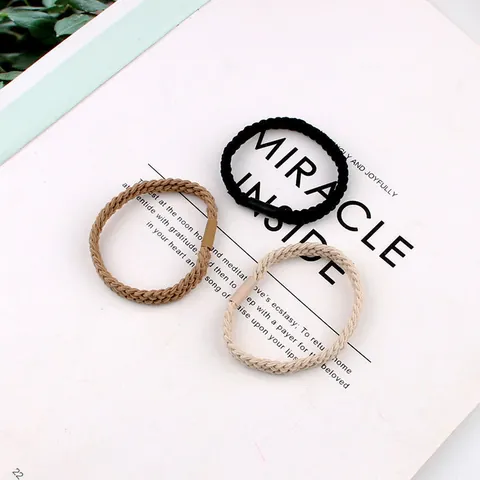 High Elastic Braided Hair Ties Durable Twist Texture Ponytail Holders Damage-Free Hair Accessories For Women Girls Daily Use