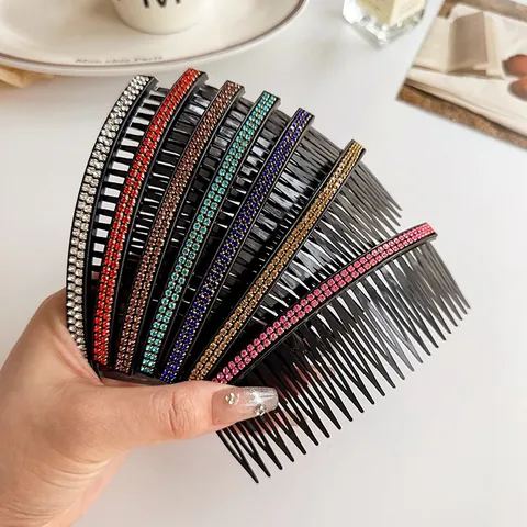 Mode Strass Haarkammen Grote Plastic Haarinzetstukken Antislip Haarclips Voor Dames Dagelijkse Styling Accessoires