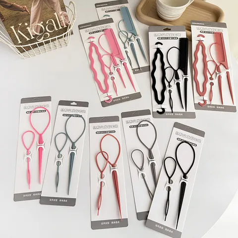 Professional Hair Braiding Tool Set Plastic Resin Topsy Tail Design Tools With Comb And Hair Loop For Women Styling Accessory