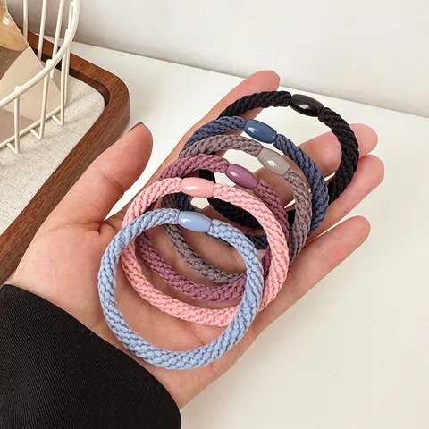 High Elasticity Braided Hair Ties Durable Ponytail Holders No Hair Damage Simple Hair Bands For Women Girls Daily Styling Accessories